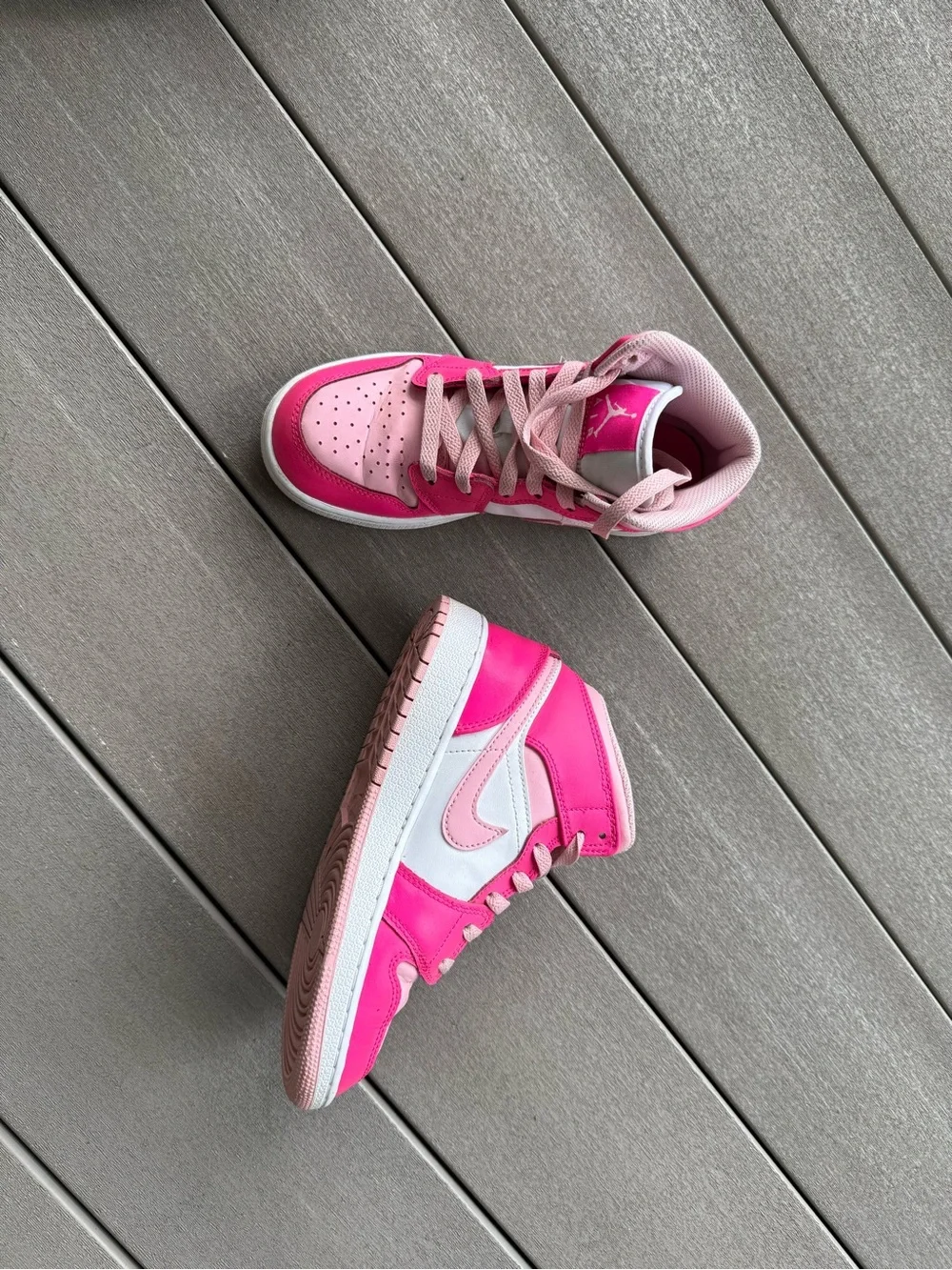 Nike Air Jordan 1 Mid GS Pink White Youth Size 3.5Y FD8780-116